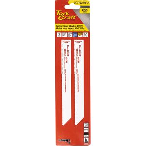 Sabre Saw Blade 200 X 2.5mm 10tpi Wood, Metal, Pvc,al 2pc